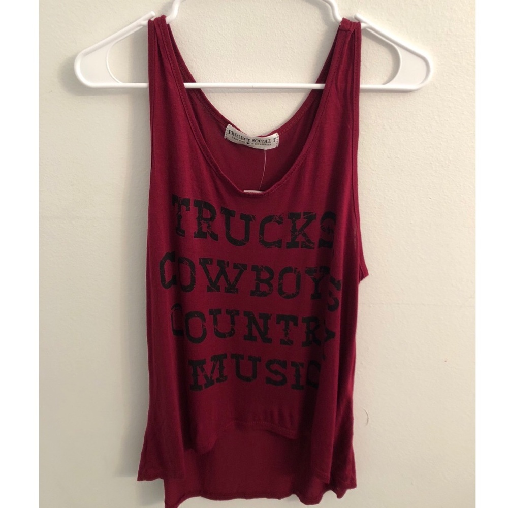 Project social T NWT trucks cowboys Music tank M